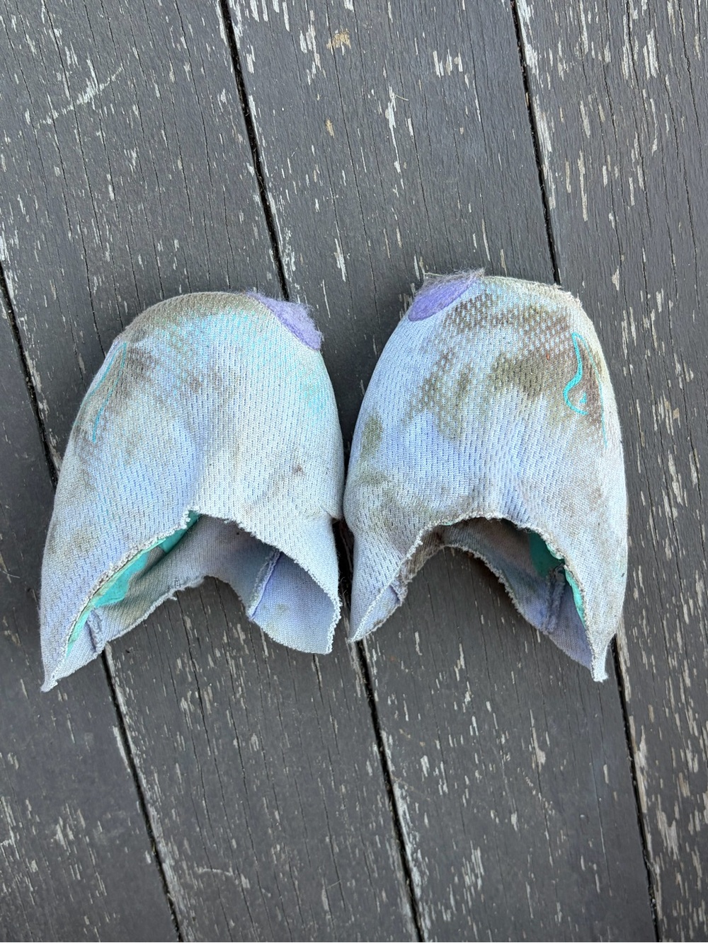 Well worn ballet toe pads
